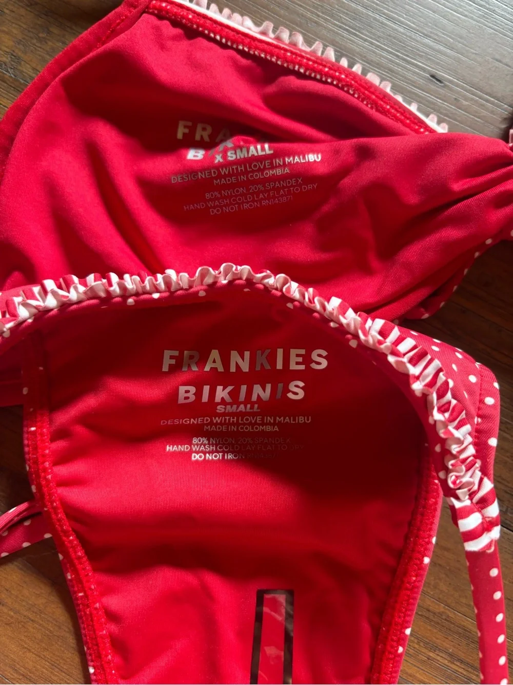NWT Frankie’s bikinis scarlet dot bikini set